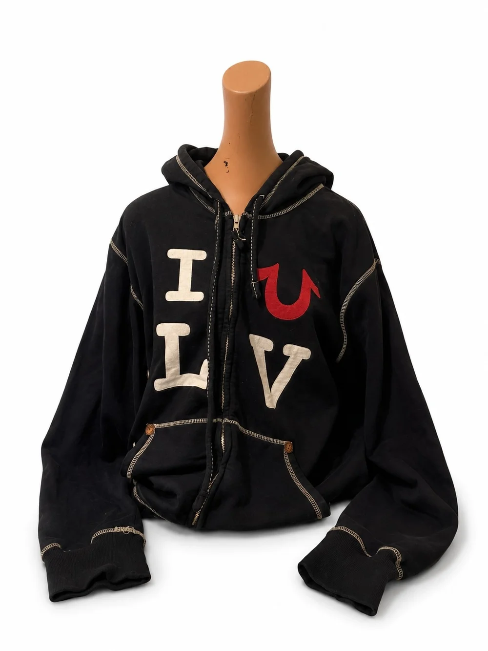 True Religion I ❤️ LV Zip-Up Hoodie - M/L